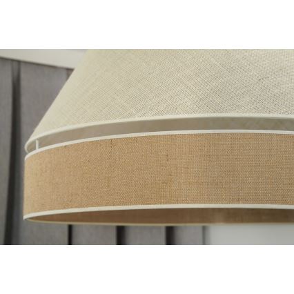 Duolla - Ljuskrona med textilsladd YUTE AVIGNON 1xE27/15W/230V diameter 60 cm grå/brun