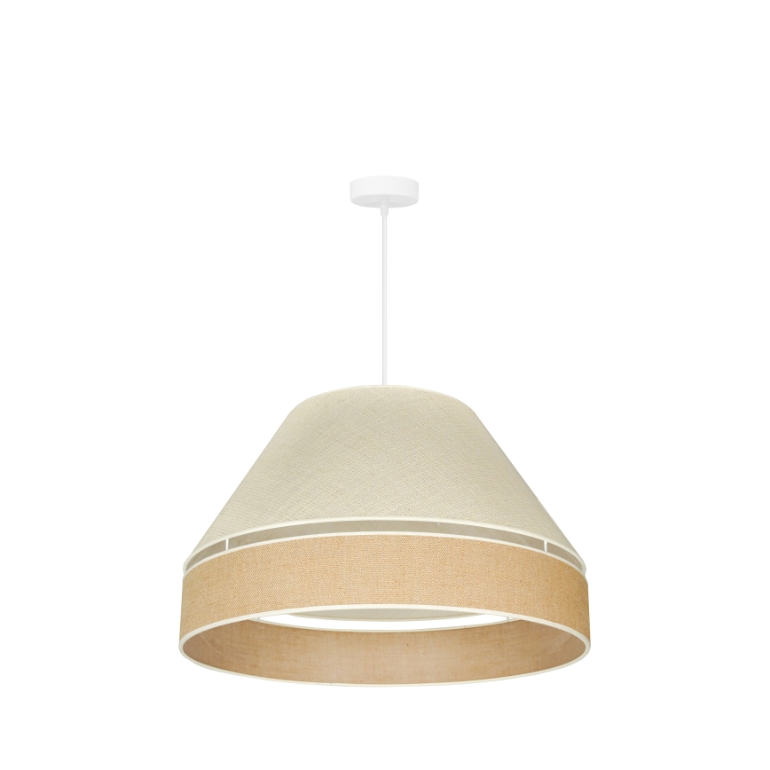 Duolla - Ljuskrona med textilsladd YUTE AVIGNON 1xE27/15W/230V diameter 60 cm grå/brun