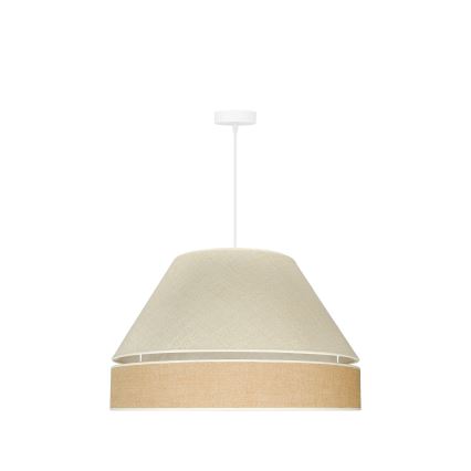 Duolla - Ljuskrona med textilsladd YUTE AVIGNON 1xE27/15W/230V diameter 60 cm grå/brun