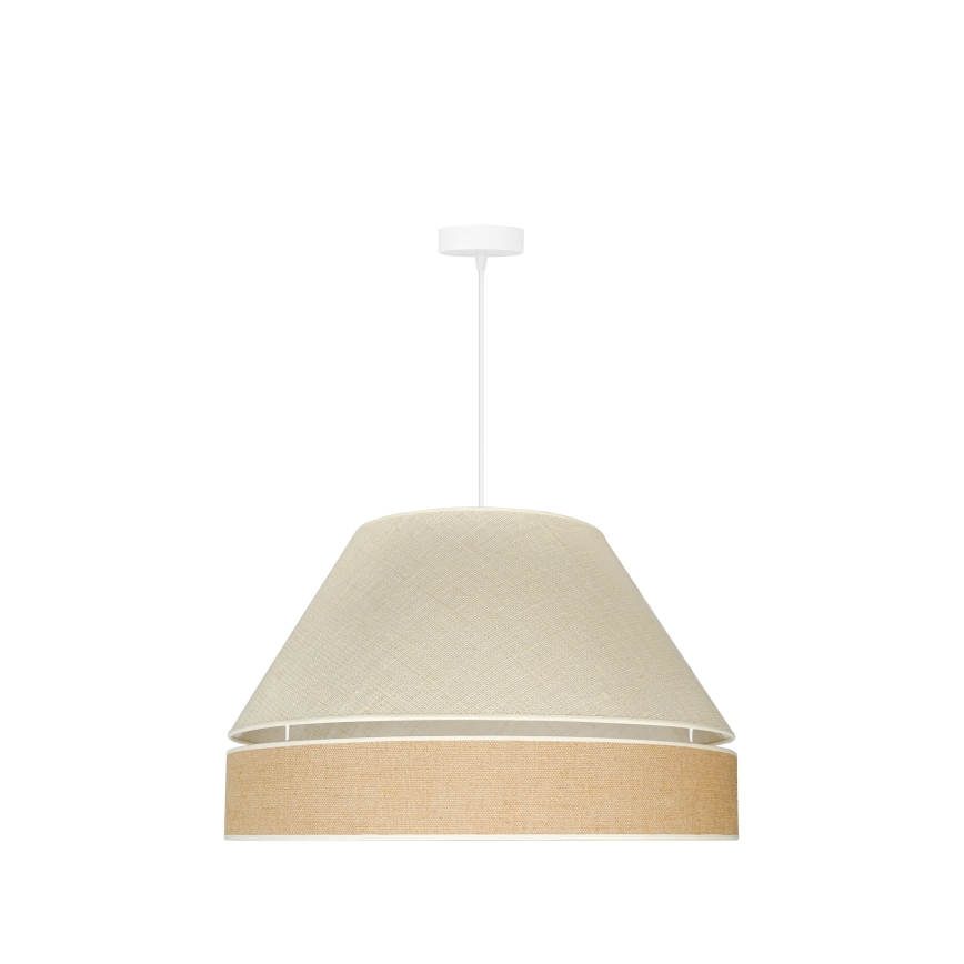 Duolla - Ljuskrona med textilsladd YUTE AVIGNON 1xE27/15W/230V diameter 60 cm grå/brun