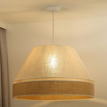 Duolla - Ljuskrona med textilsladd YUTE AVIGNON 1xE27/15W/230V diameter 60 cm grädde/beige