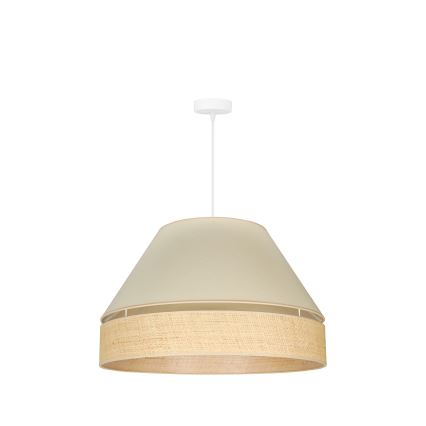 Duolla - Ljuskrona med textilsladd YUTE AVIGNON 1xE27/15W/230V diameter 60 cm grädde/beige