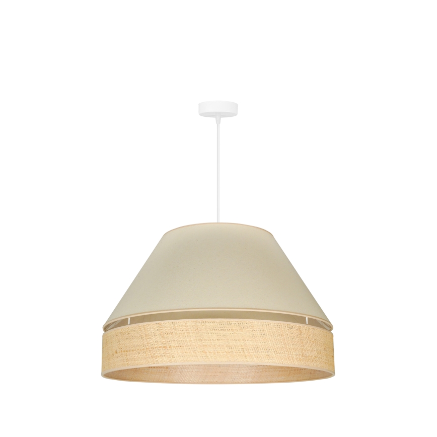Duolla - Ljuskrona med textilsladd YUTE AVIGNON 1xE27/15W/230V diameter 60 cm grädde/beige