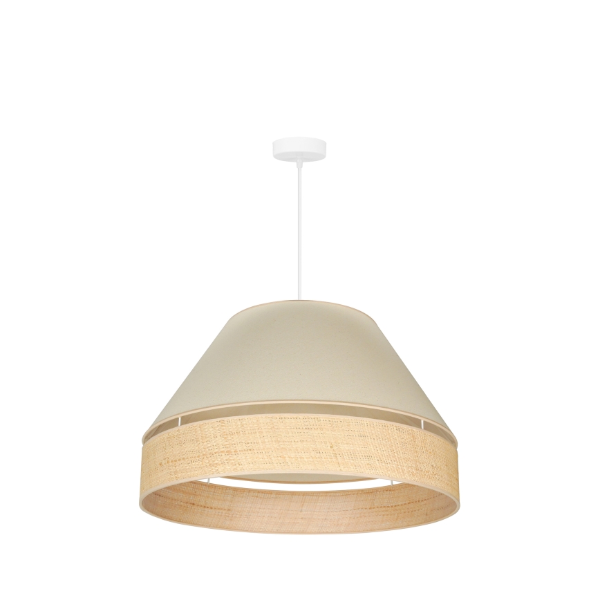 Duolla - Ljuskrona med textilsladd YUTE AVIGNON 1xE27/15W/230V diameter 60 cm grädde/beige
