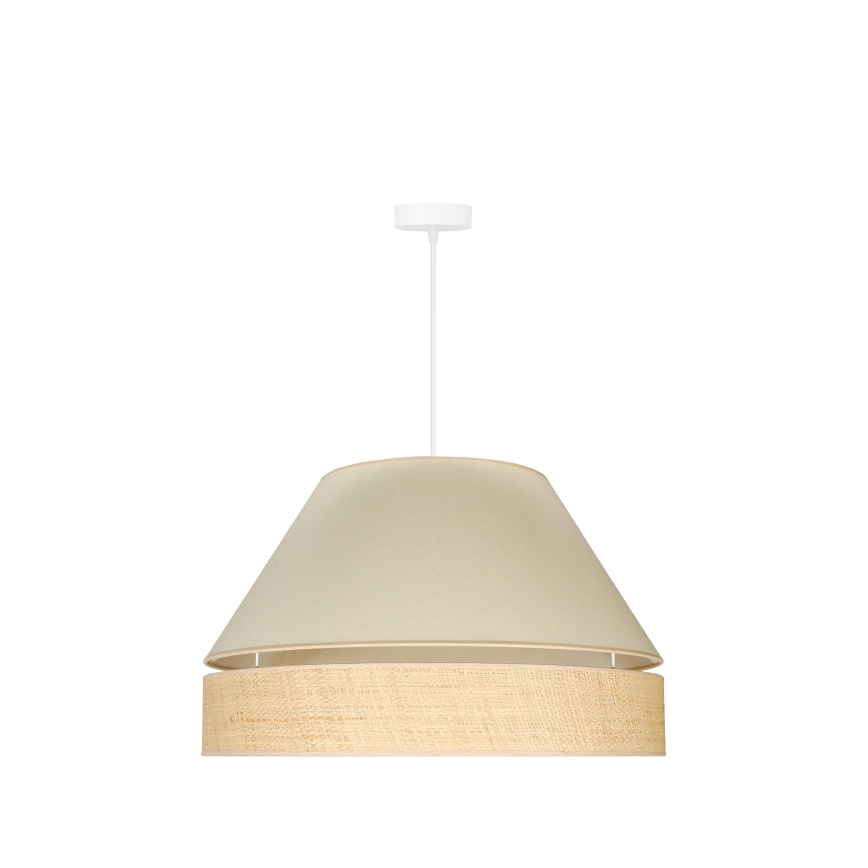 Duolla - Ljuskrona med textilsladd YUTE AVIGNON 1xE27/15W/230V diameter 60 cm grädde/beige