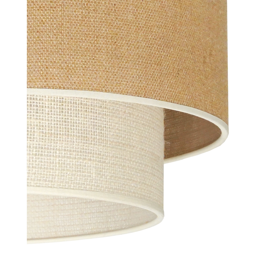 Duolla - Ljuskrona med textilsladd YUTE BOHO 1xE27/15W/230V diameter 45 cm brun/grädde