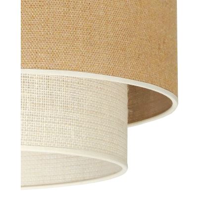Duolla - Ljuskrona med textilsladd YUTE BOHO 3xE27/15W/230V diameter 60 cm brun/grädde