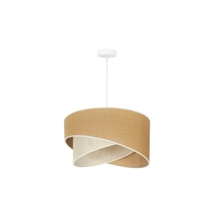 Duolla - Ljuskrona med textilsladd YUTE CELLO 1xE27/15W/230V diameter 45 cm brun/grå