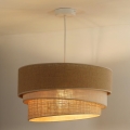 Duolla - Ljuskrona med textilsladd YUTE TRIO 1xE27/15W/230V diameter 45 cm brun/grå/beige