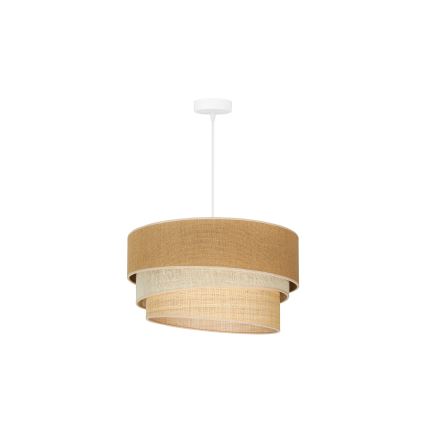 Duolla - Ljuskrona med textilsladd YUTE TRIO 1xE27/15W/230V diameter 45 cm brun/grå/beige