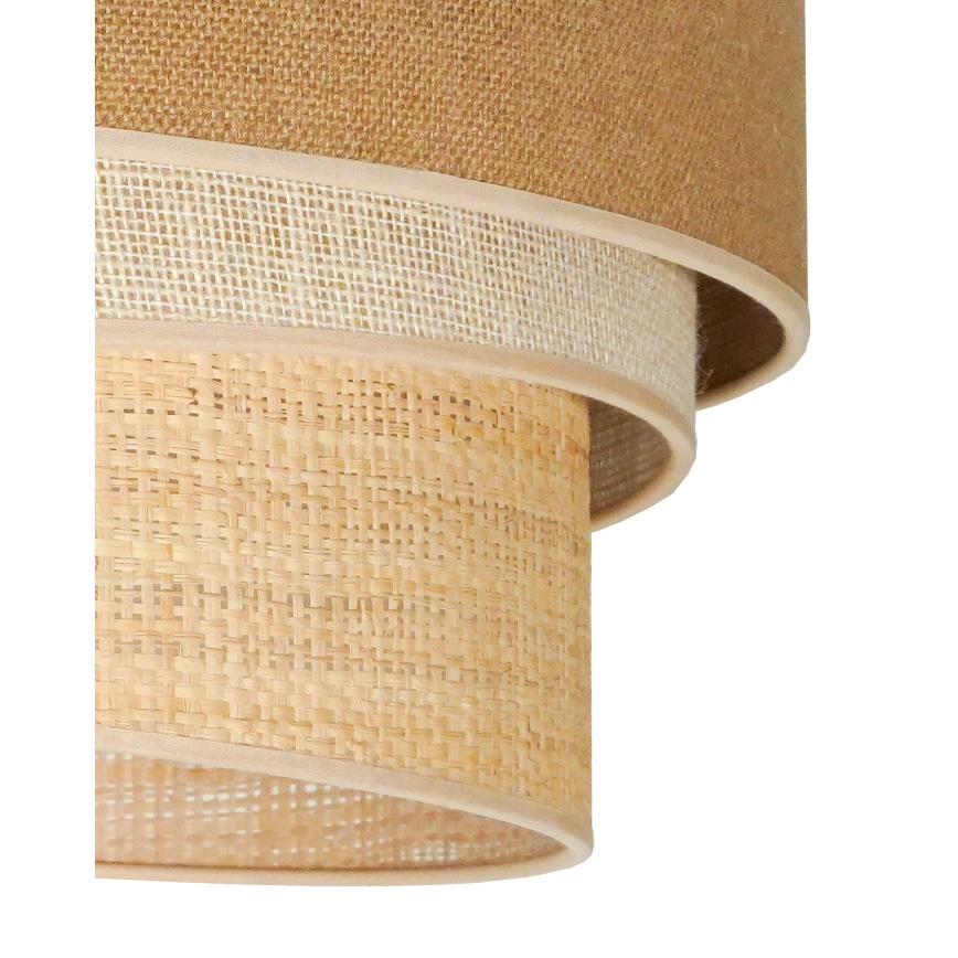 Duolla - Ljuskrona med textilsladd YUTE TRIO 1xE27/15W/230V diameter 45 cm brun/grå/beige