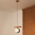Duolla - Pendellampa med kabel IRONLINE 1xE27/15W/230V furu ek/beige