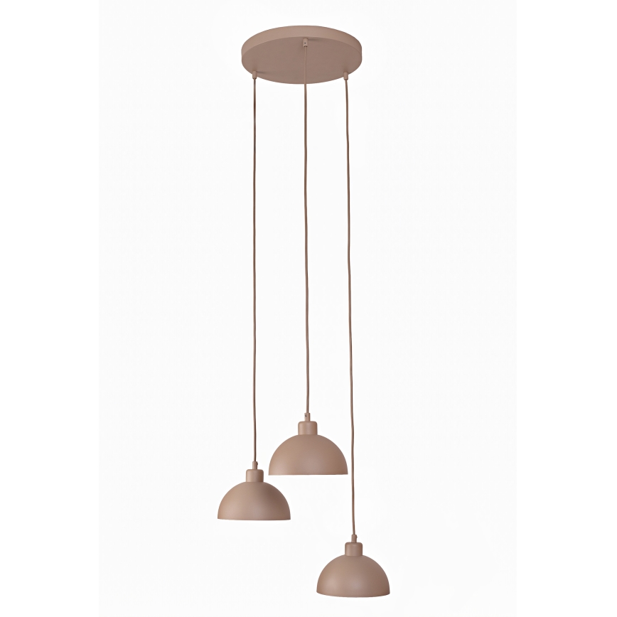 Duolla - Pendellampa med kabel IRONLINE 3xE27/15W/230V beige