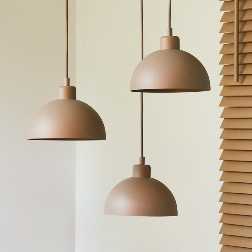 Duolla - Pendellampa med kabel IRONLINE 3xE27/15W/230V beige