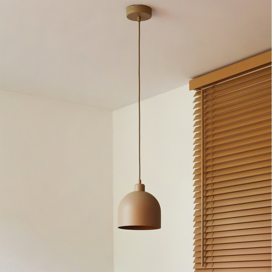 Duolla - Pendellampa med sladd IRONLINE 1xE27/15W/230V Ø 17 cm beige