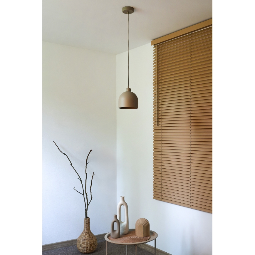 Duolla - Pendellampa med sladd IRONLINE 1xE27/15W/230V Ø 17 cm beige