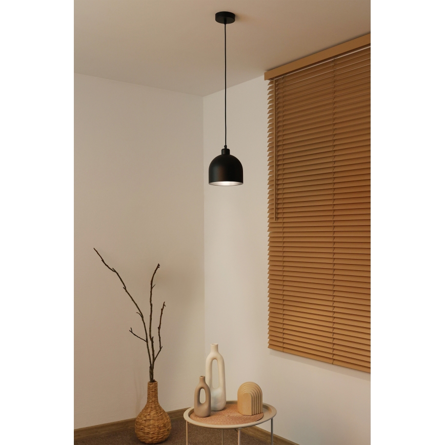 Duolla - Pendellampa med sladd IRONLINE 1xE27/15W/230V Ø 17 cm svart