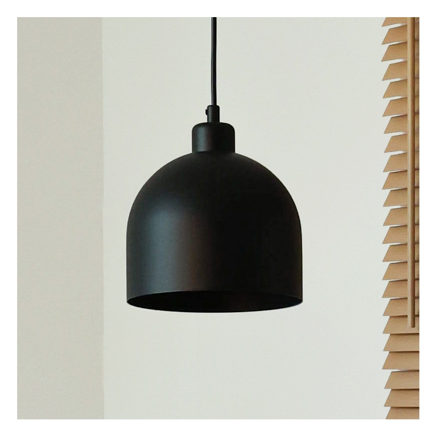 Duolla - Pendellampa med sladd IRONLINE 1xE27/15W/230V Ø 17 cm svart