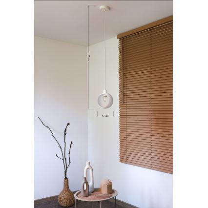 Duolla - Pendellampa på kabel IRONLINE 1xE27/15W/230V vit