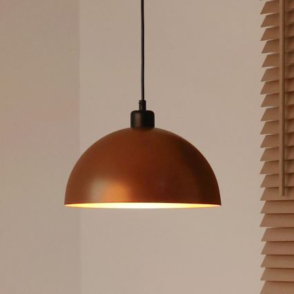 Duolla - Pendellampa på kabel IRONLINE 1xE27/15W/230V Ø 27 cm koppar/svart