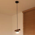 Duolla - Pendellampa på kabel IRONLINE 1xGX53/3W/230V furu ek/svart