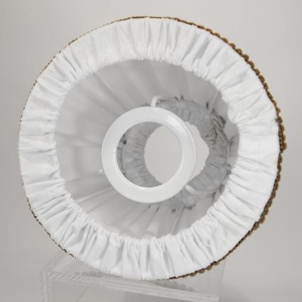 Duolla - Lampskärm för bordslampa och golvlampa E27 Ø 15 cm vit/brun