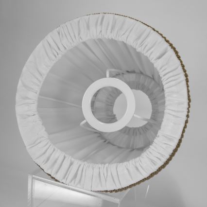Duolla - Lampskärm för bordslampa och golvlampa E27 Ø 18,5 cm vit/brun