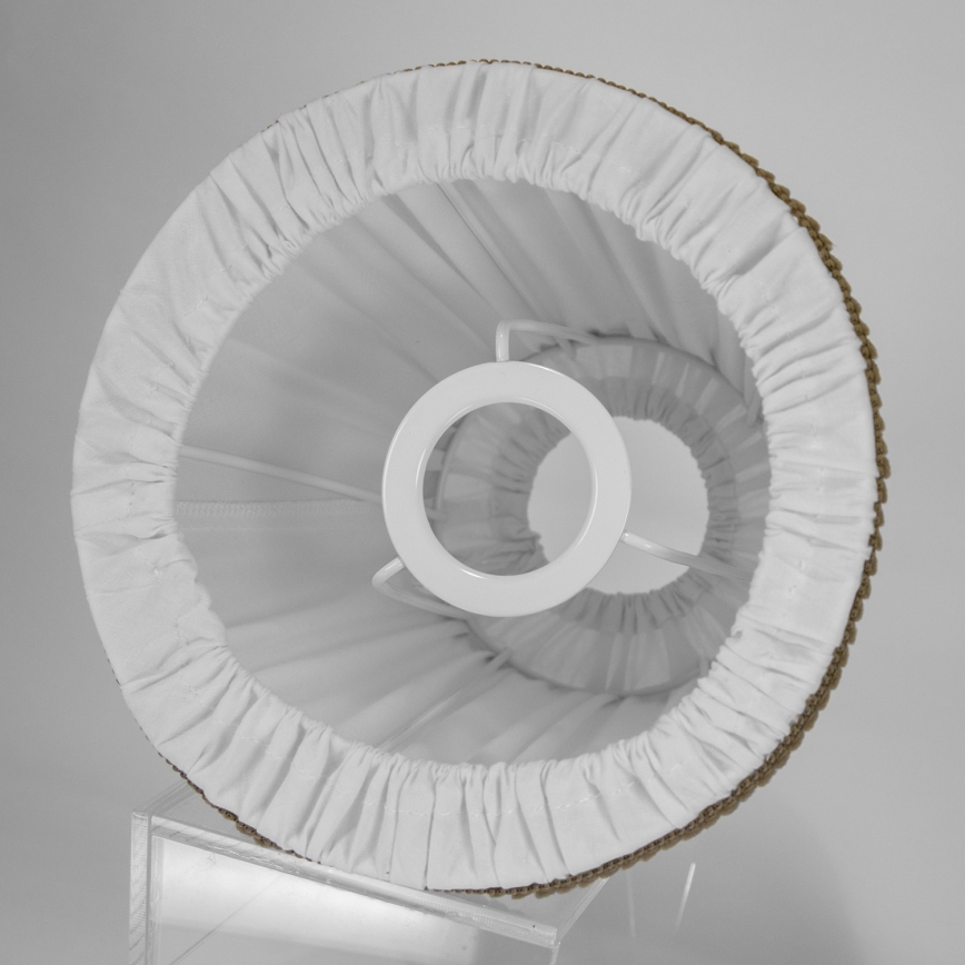 Duolla - Lampskärm för bordslampa och golvlampa E27 Ø 18,5 cm vit/brun