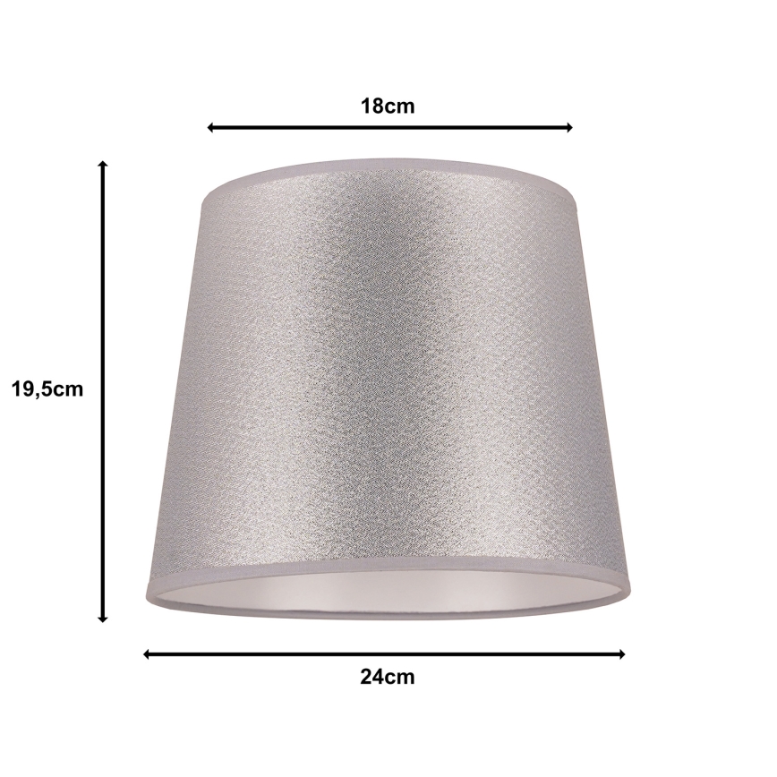 Duolla - Lampskärm för bordslampa CLASSIC M E27 Ø 24 cm silver