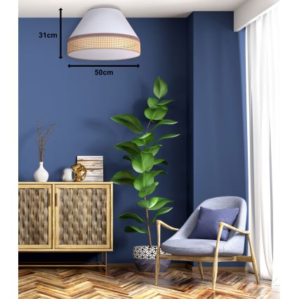 Duolla - Taklampa AVIGNON 1xE27/15W/230V diameter 50 cm vit/rotting