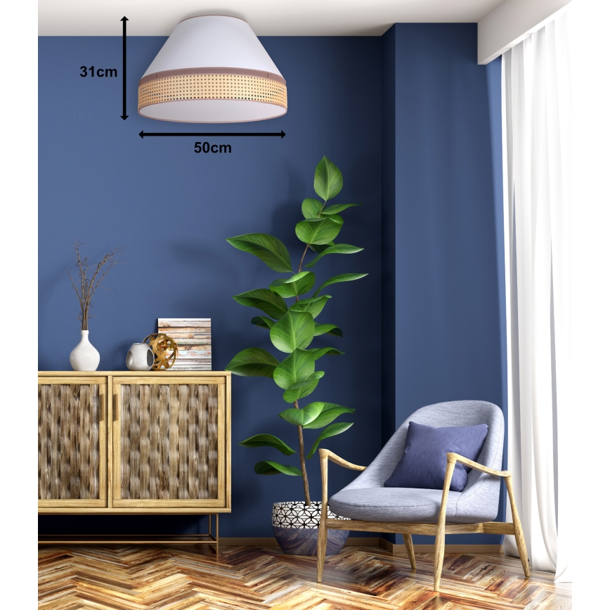 Duolla - Taklampa AVIGNON 1xE27/15W/230V diameter 50 cm vit/rotting