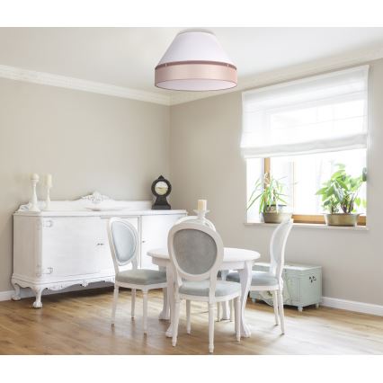 Duolla - Taklampa AVIGNON 3xE27/15W/230V diameter 60 cm vit/beige