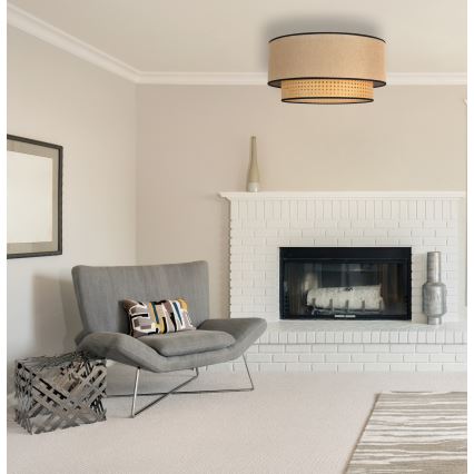 Duolla - Taklampa BOHO 1xE27/15W/230V diameter 45 cm beige/rotting