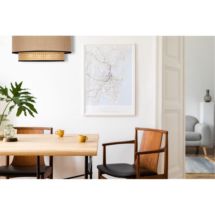 Duolla - Taklampa BOHO 1xE27/15W/230V diameter 45 cm beige/rotting