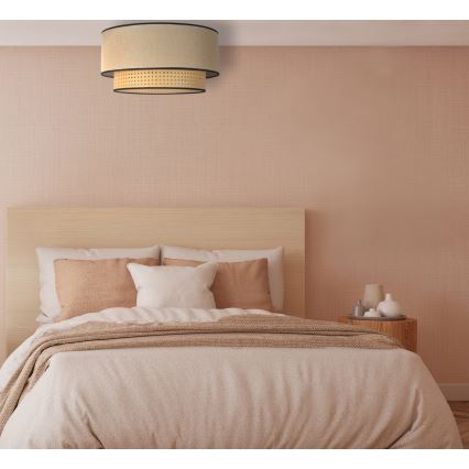 Duolla - Taklampa BOHO 1xE27/15W/230V diameter 45 cm beige/rotting