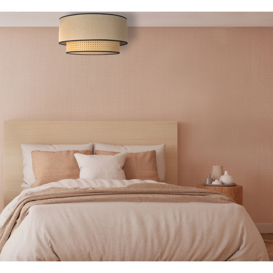 Duolla - Taklampa BOHO 1xE27/15W/230V diameter 45 cm beige/rotting