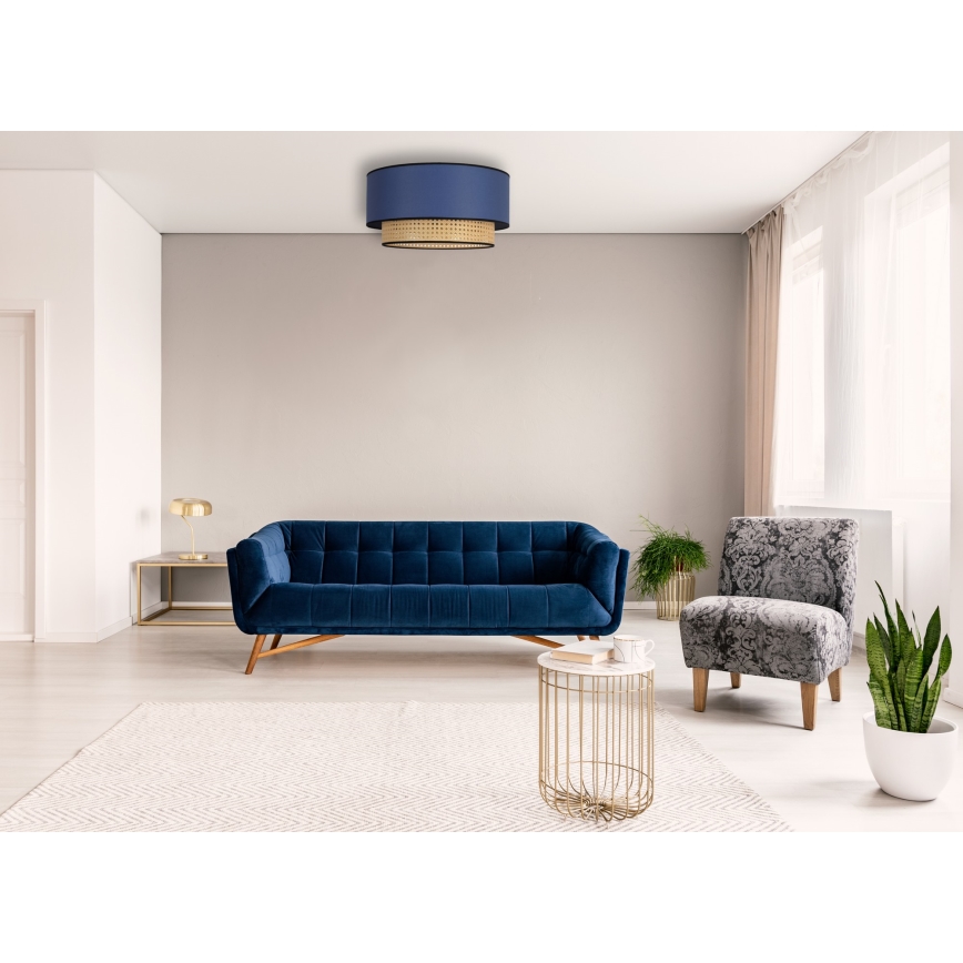 Duolla - Taklampa BOHO 1xE27/15W/230V diameter 45 cm blå/rotting