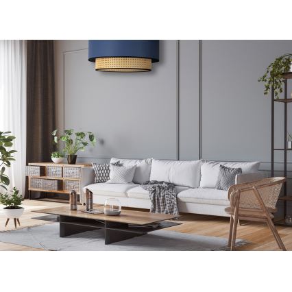 Duolla - Taklampa BOHO 1xE27/15W/230V diameter 45 cm blå/rotting