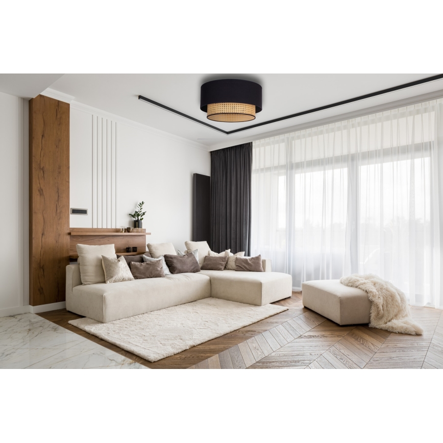 Duolla - Taklampa BOHO 1xE27/15W/230V diameter 45 cm svart/rotting