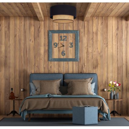 Duolla - Taklampa BOHO 1xE27/15W/230V diameter 45 cm svart/rotting