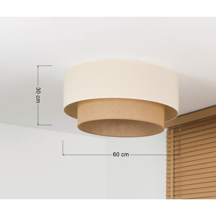 Duolla - Taklampa BOHO 3xE27/15W/230V Ø 60 cm kräm/beige