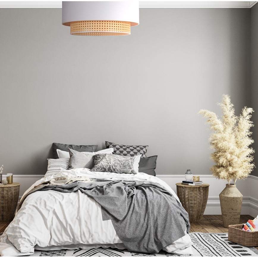 Duolla - Taklampa BOHO 3xE27/15W/230V Ø 60 cm krämvit/rotting