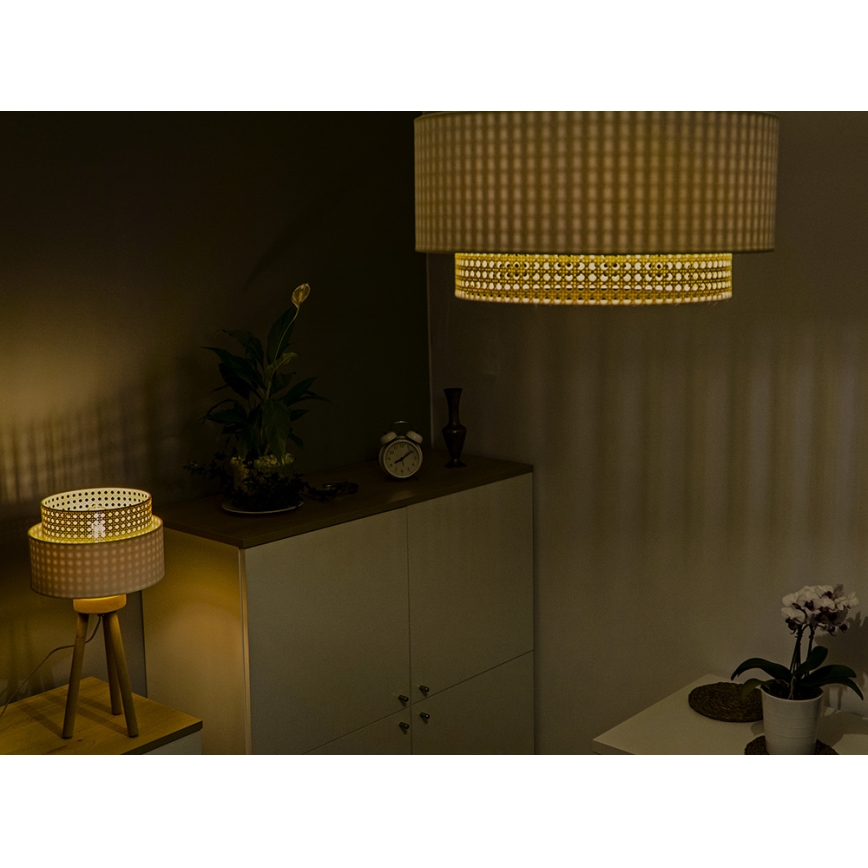 Duolla - Taklampa BOHO 3xE27/15W/230V Ø 60 cm krämvit/rotting