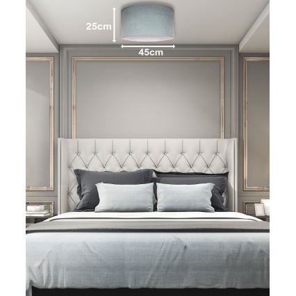 Duolla - Taklampa BRISTOL 1xE27/15W/230V Ø 45 cm grön/vit