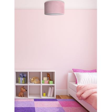 Duolla - Taklampa BRISTOL 1xE27/15W/230V Ø 45 cm rosa/vit