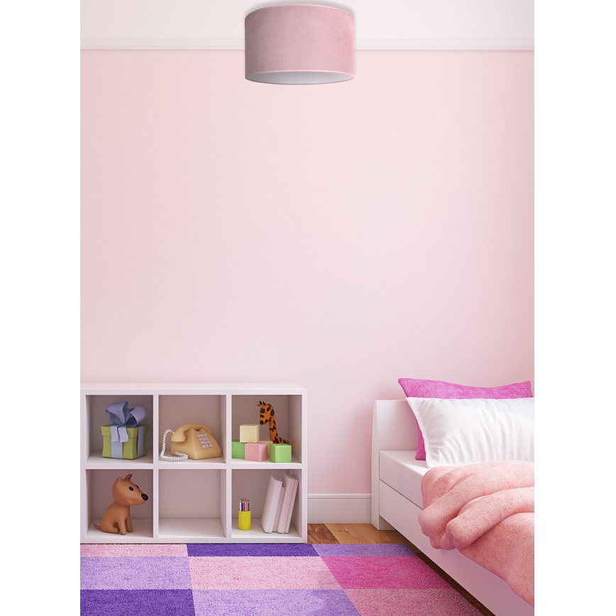 Duolla - Taklampa BRISTOL 1xE27/15W/230V Ø 45 cm rosa/vit