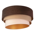 Duolla - Taklampa DEVON 1xE27/40W/230V diameter 45 cm brun/beige