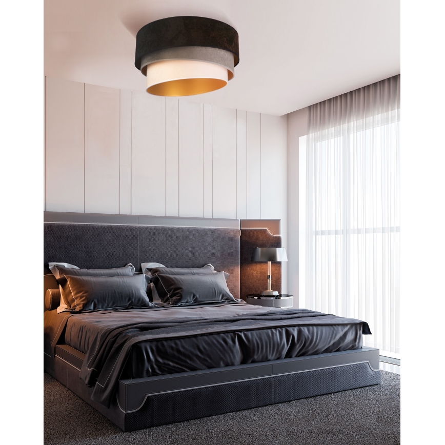 Duolla - Taklampa DEVON 1xE27/40W/230V diameter 45 cm svart/grå/beige