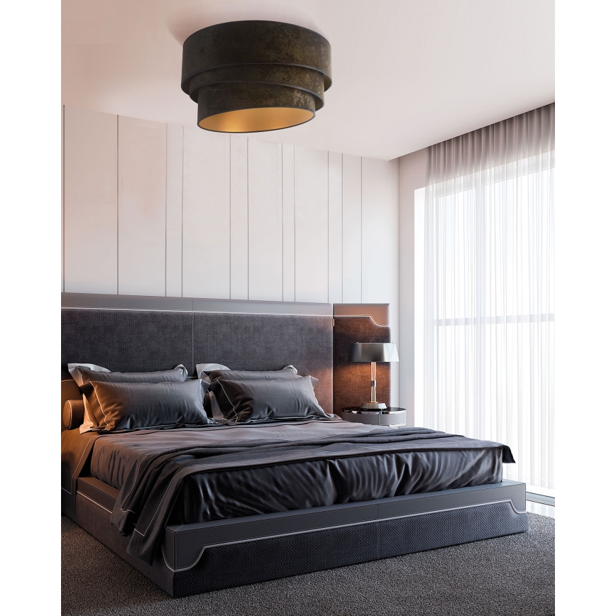 Duolla - Taklampa DEVON 1xE27/40W/230V diameter 45 cm svart/guld