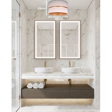 Duolla - Taklampa DUO 1xE27/15W/230V diameter 40 cm beige/guld